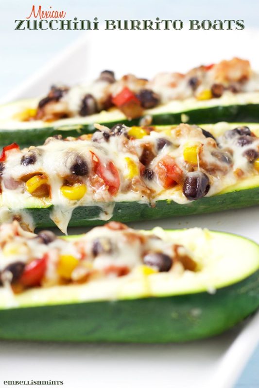 mexican Zucchini Burrito Boats